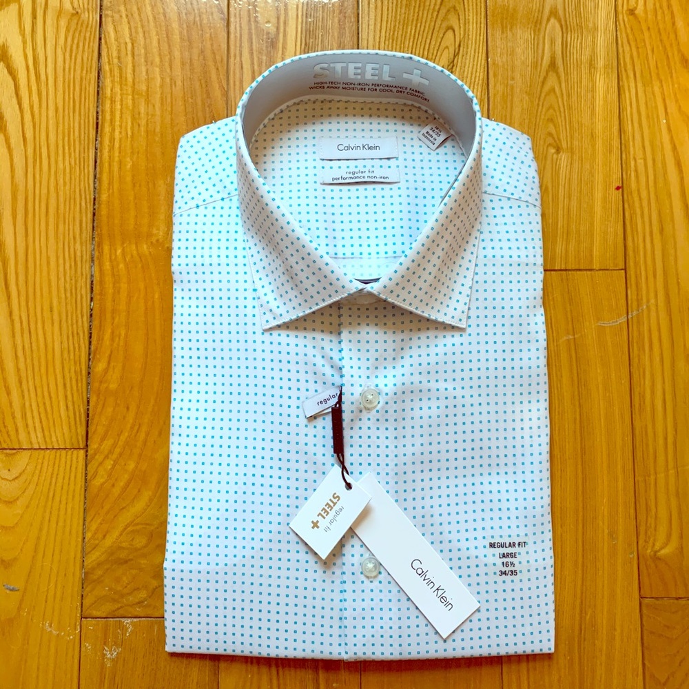 New Calvin Klein Steel+ Dress Shirt 16.5 34/35